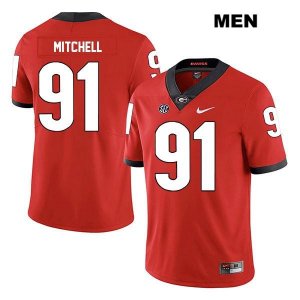 Men's Georgia Bulldogs NCAA #91 Tymon Mitchell Nike Stitched Red Legend Authentic College Football Jersey BWI6454NE
